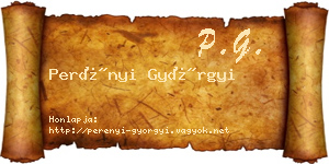 Perényi Györgyi névjegykártya